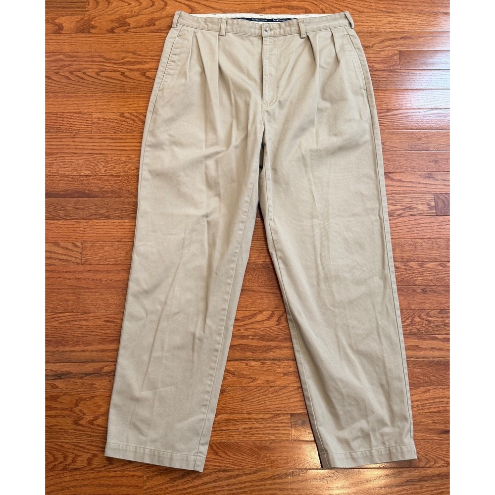 Vintage Polo Ralph Lauren Andrew Pants Fits Mens 36x32 Khaki Pleated Chino Pony
